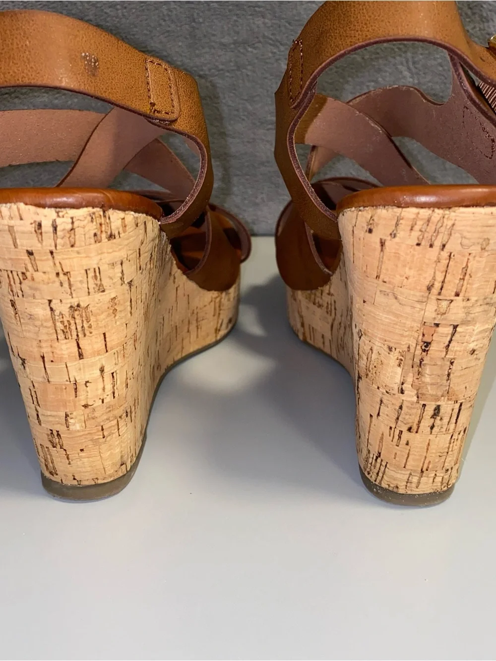 Seven7 Winnie Strappy Platform Cork Wedges Size 8